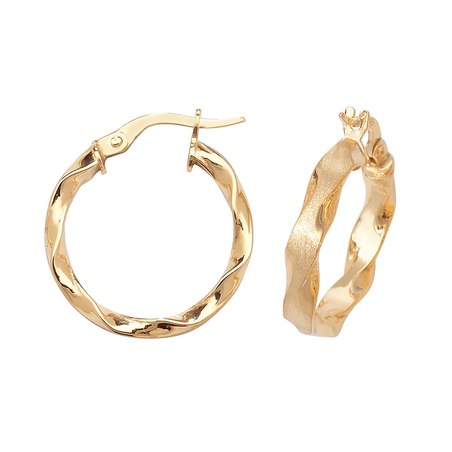 9CT YEL GOLD 15MM HOOP EARRINGS