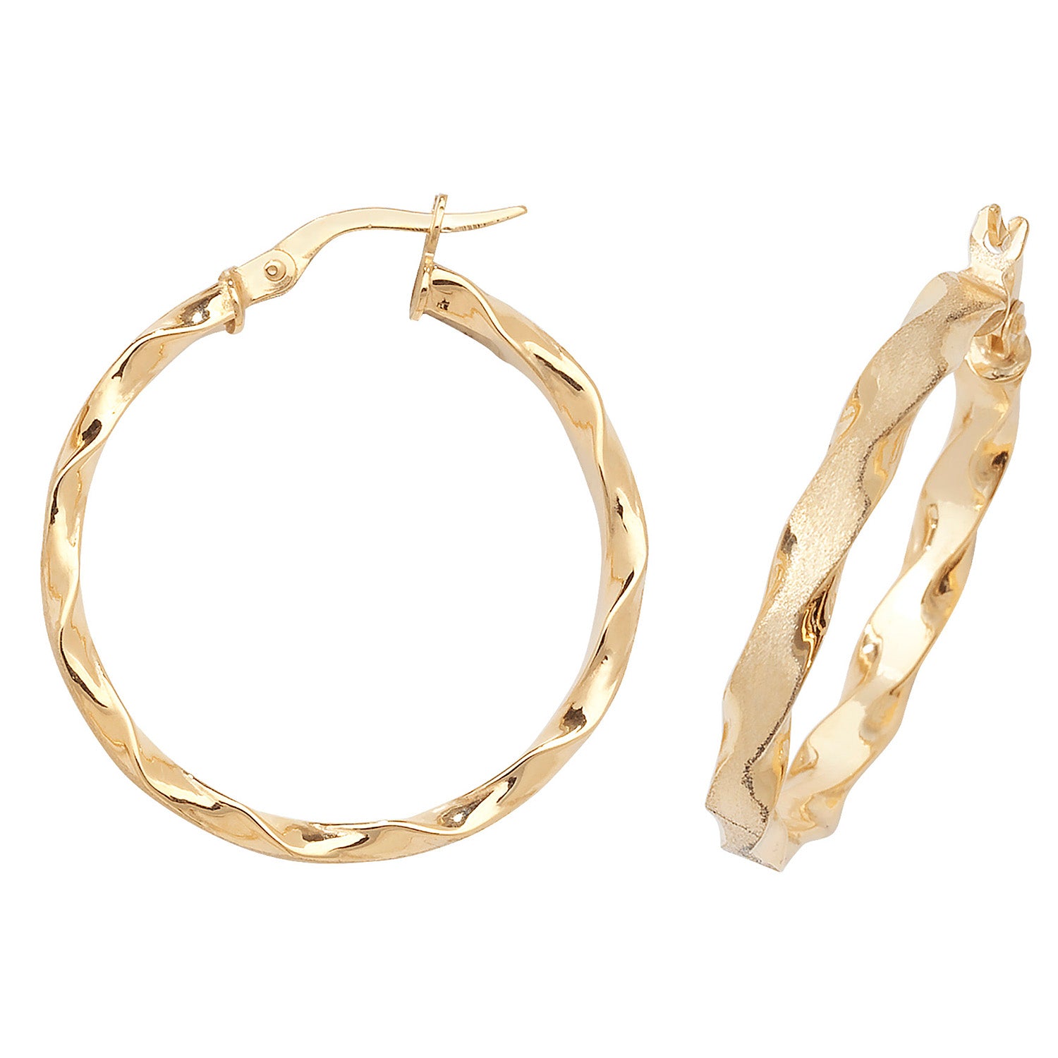 9CT YEL GOLD 25MM HOOP EARRINGS