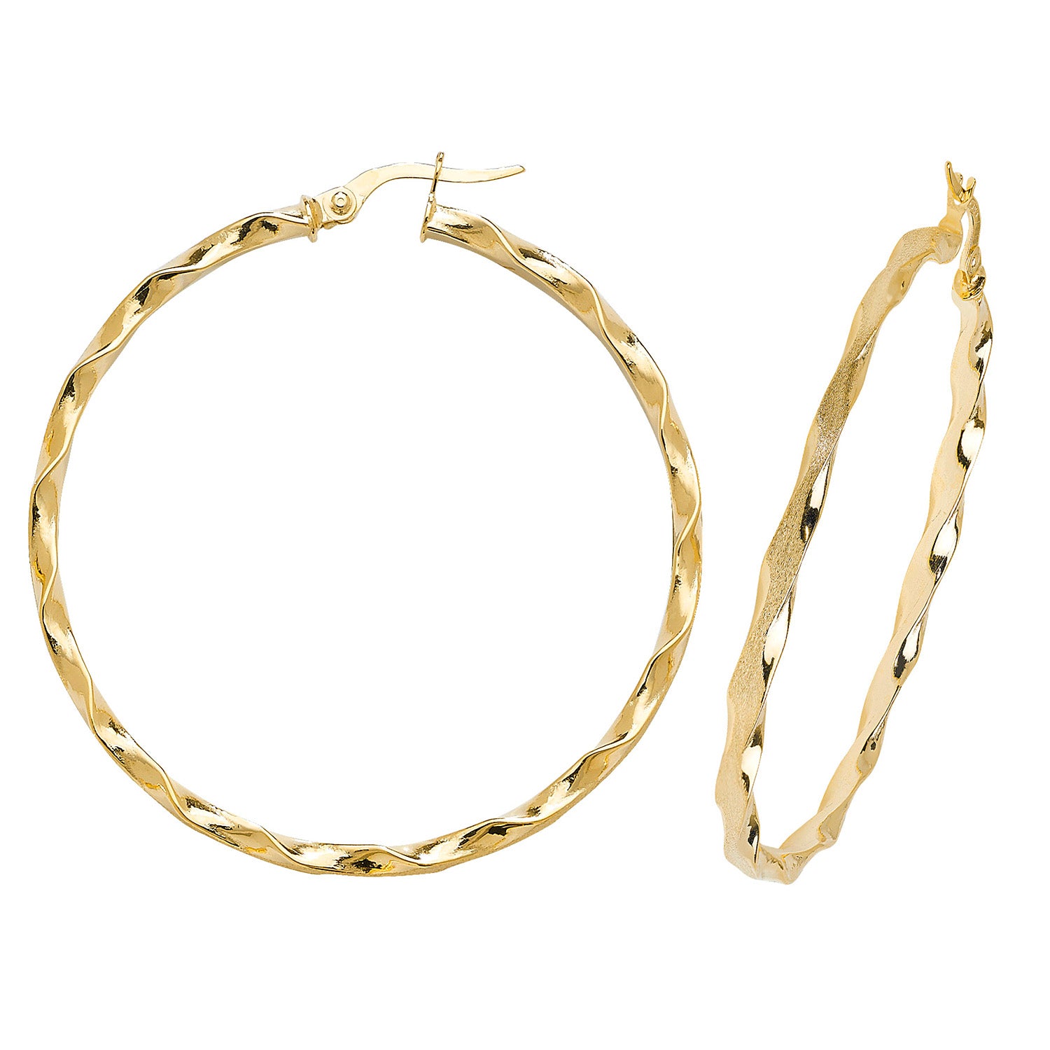 9CT YEL GOLD 40MM HOOP EARRINGS
