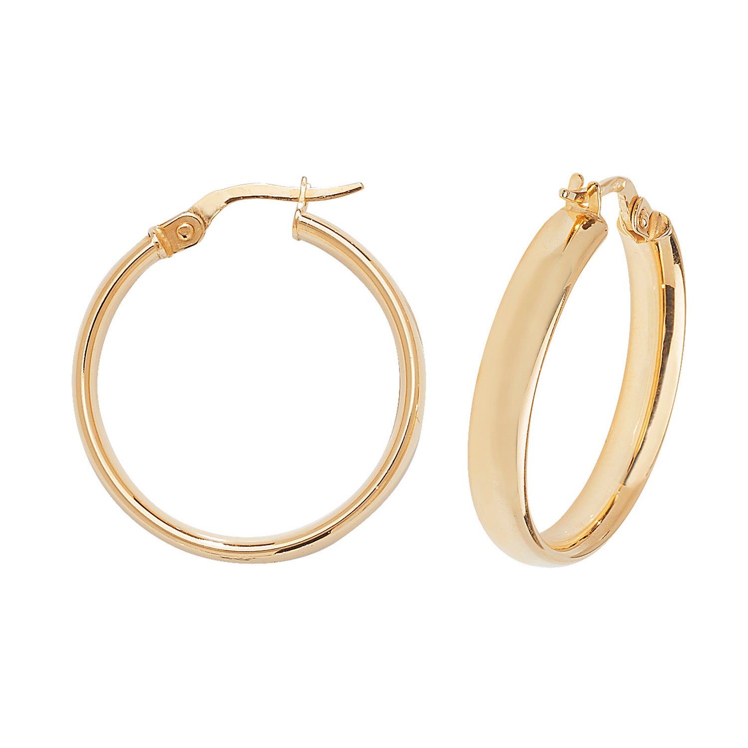 9CT YEL GOLD 20MM HOOP EARRINGS