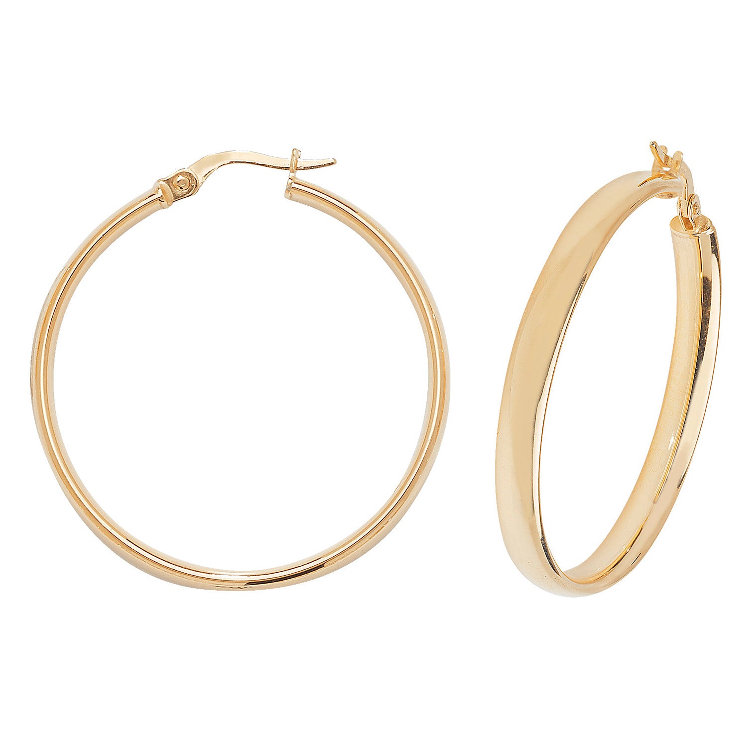 9CT YEL GOLD 30MM HOOP EARRINGS