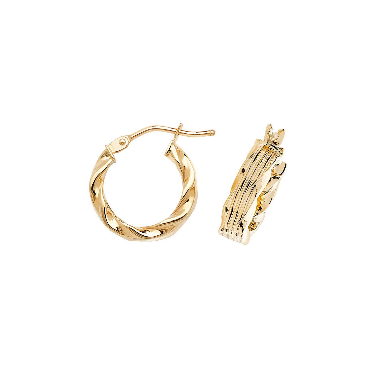 9CT YEL GOLD 10MM HOOP EARRINGS