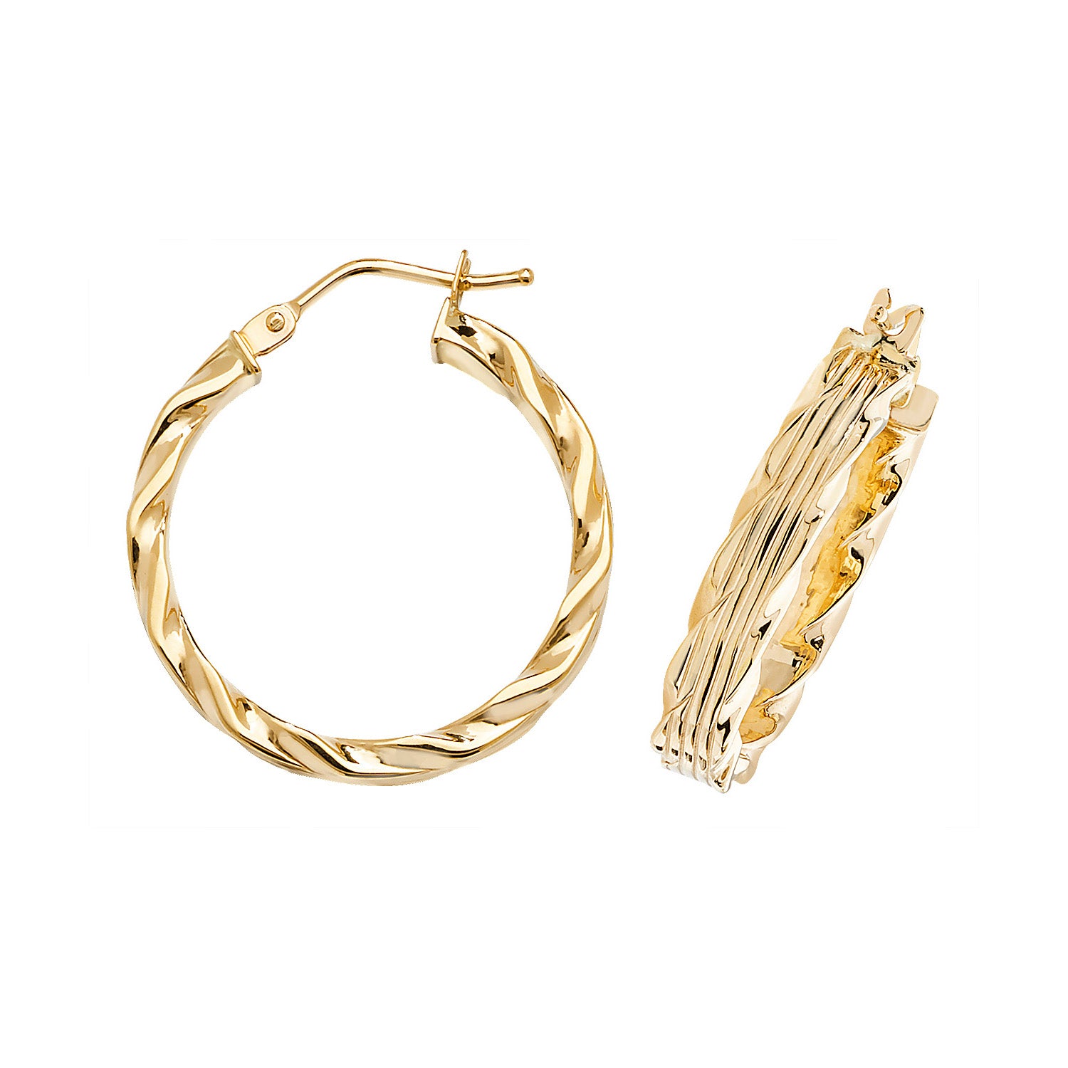 9CT YEL GOLD 20MM HOOP EARRINGS