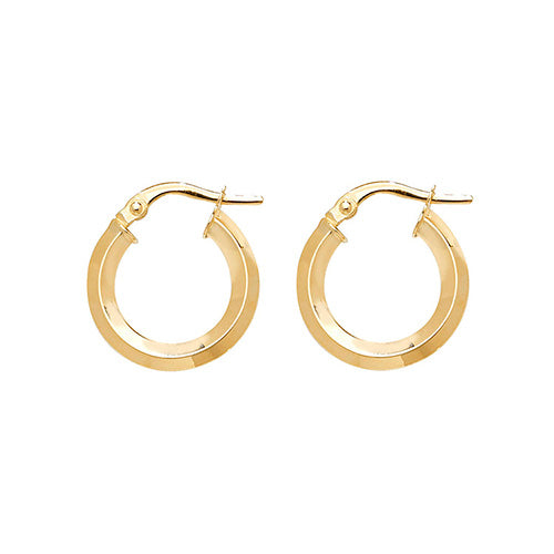 9CT YEL GOLD 10MM HOOP EARRINGS