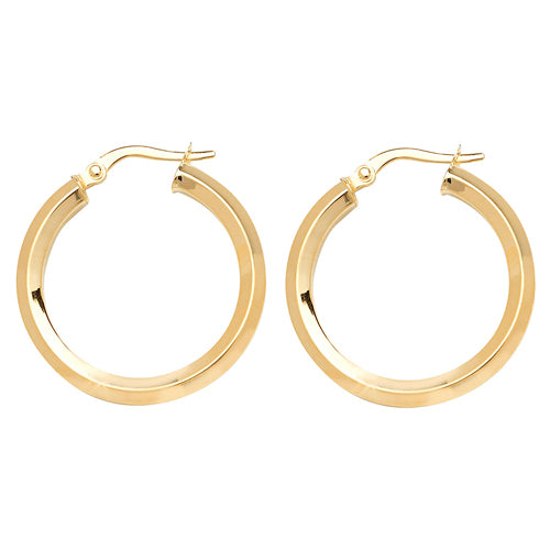 9CT YEL GOLD 20MM HOOP EARRINGS