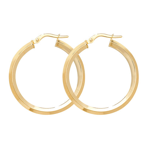 9CT YEL GOLD 25MM HOOP EARRINGS