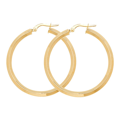 9CT YEL GOLD 30MM HOOP EARRINGS