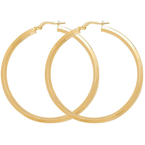 9CT YEL GOLD 40MM HOOP EARRINGS