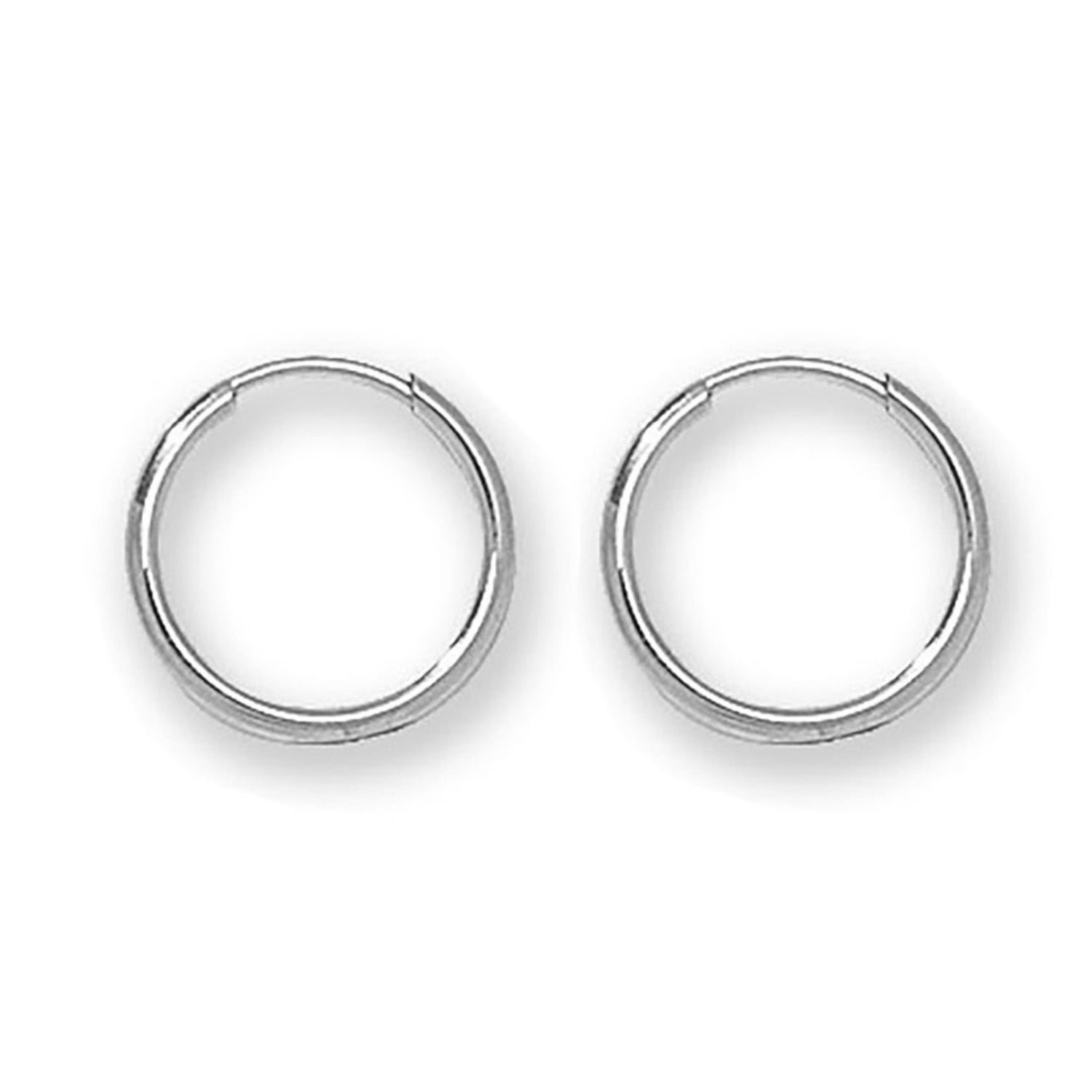9CT WHITE GOLD 8MM SLEEPERS
