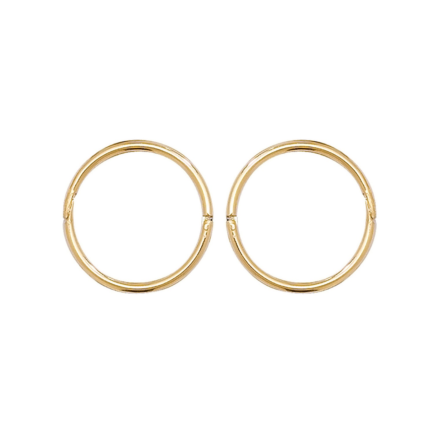 9CT YEL GOLD 10MM HINGED SLEEPERS