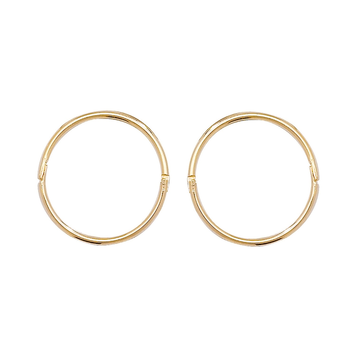 9CT YEL GOLD 12MM HINGED SLEEPERS