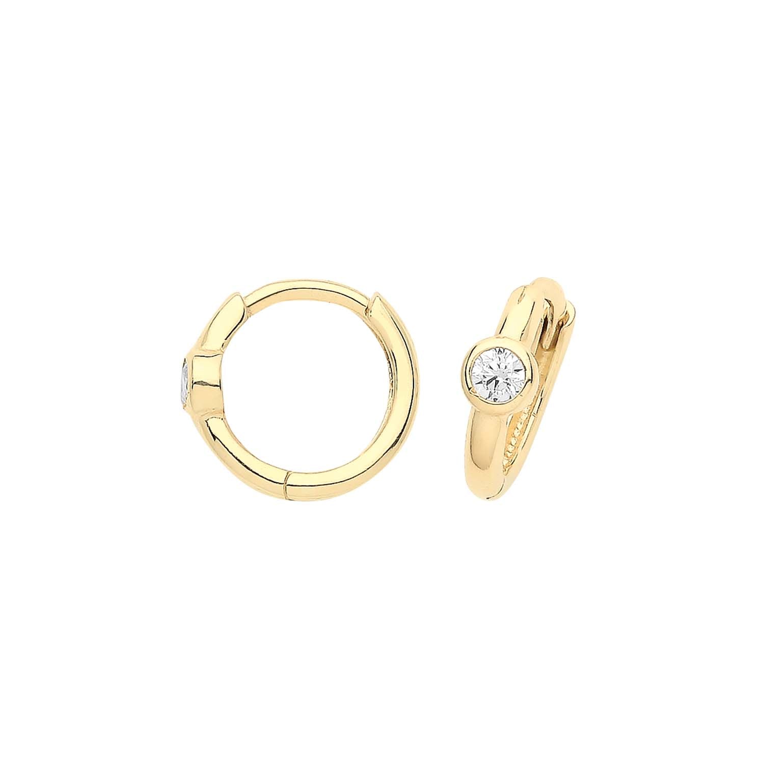 9CT YEL GOLD SINGLE CZ CLICKERS