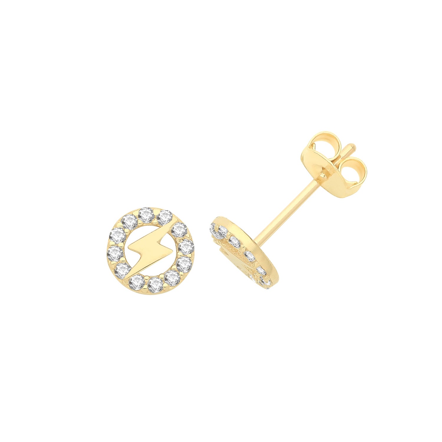 9CT YELLOW GOLD LIGHTNING BOLT STUD