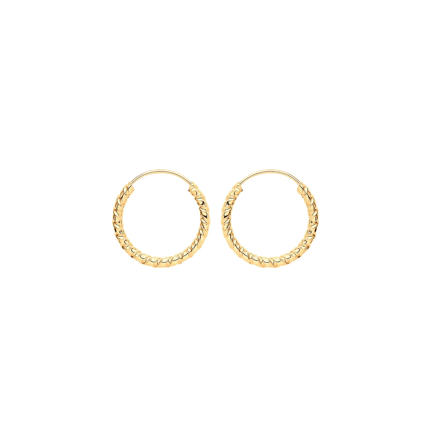 9CT YEL GOLD 11MM TWISTED SLEEPERS