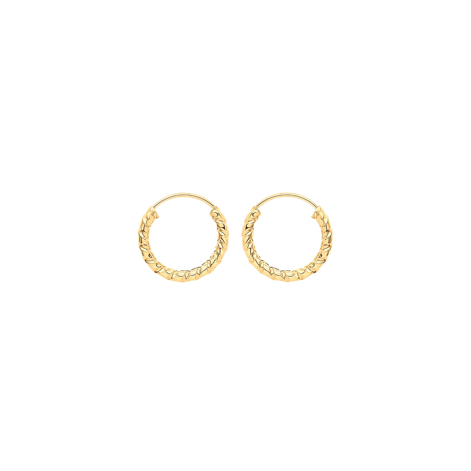 9CT YEL GOLD 9MM TWISTED SLEEPERS