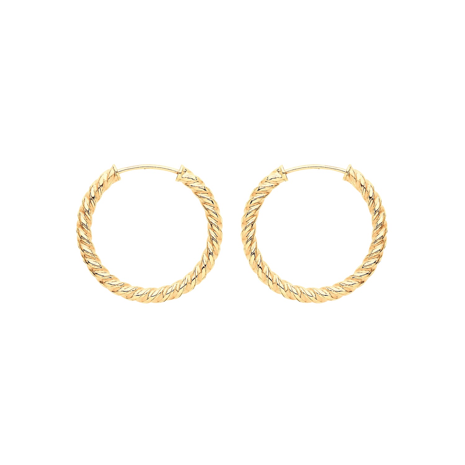 9CT YEL GOLD 15MM TWISTED SLEEPERS