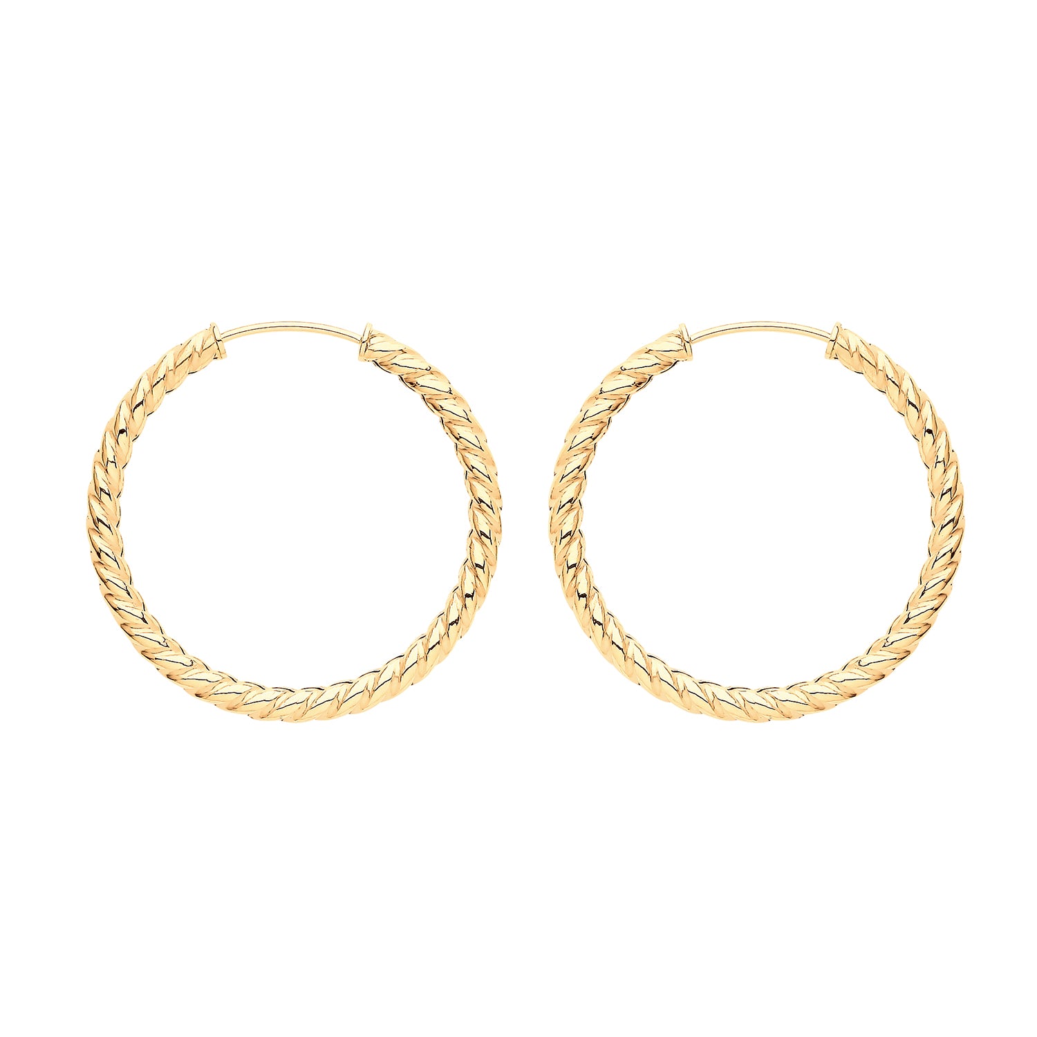 9CT YEL GOLD 21MM TWISTED SLEEPERS