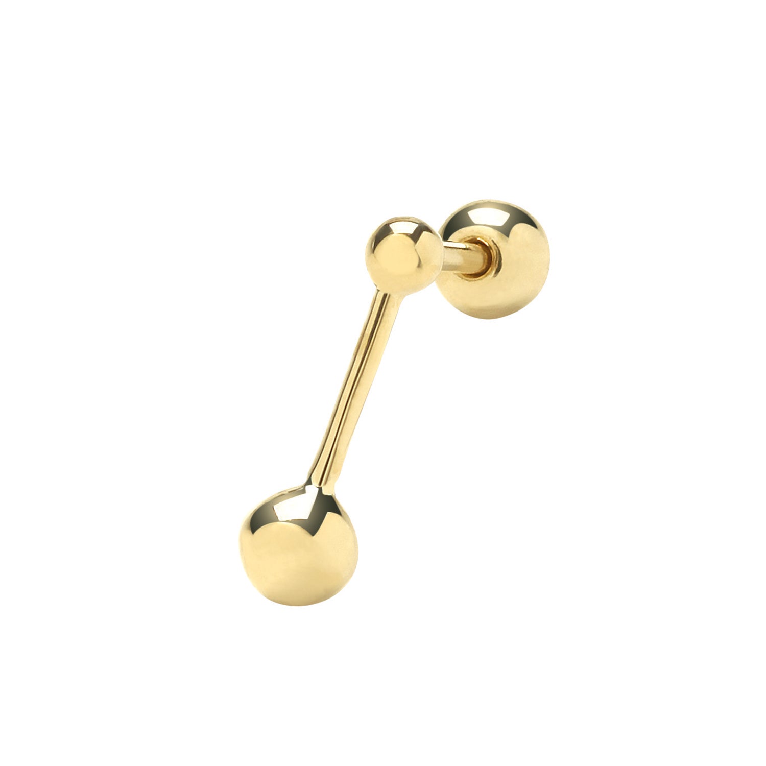 9CT YEL GOLD DOUBLE BEAD CARTILAGE 6MM POST STUD