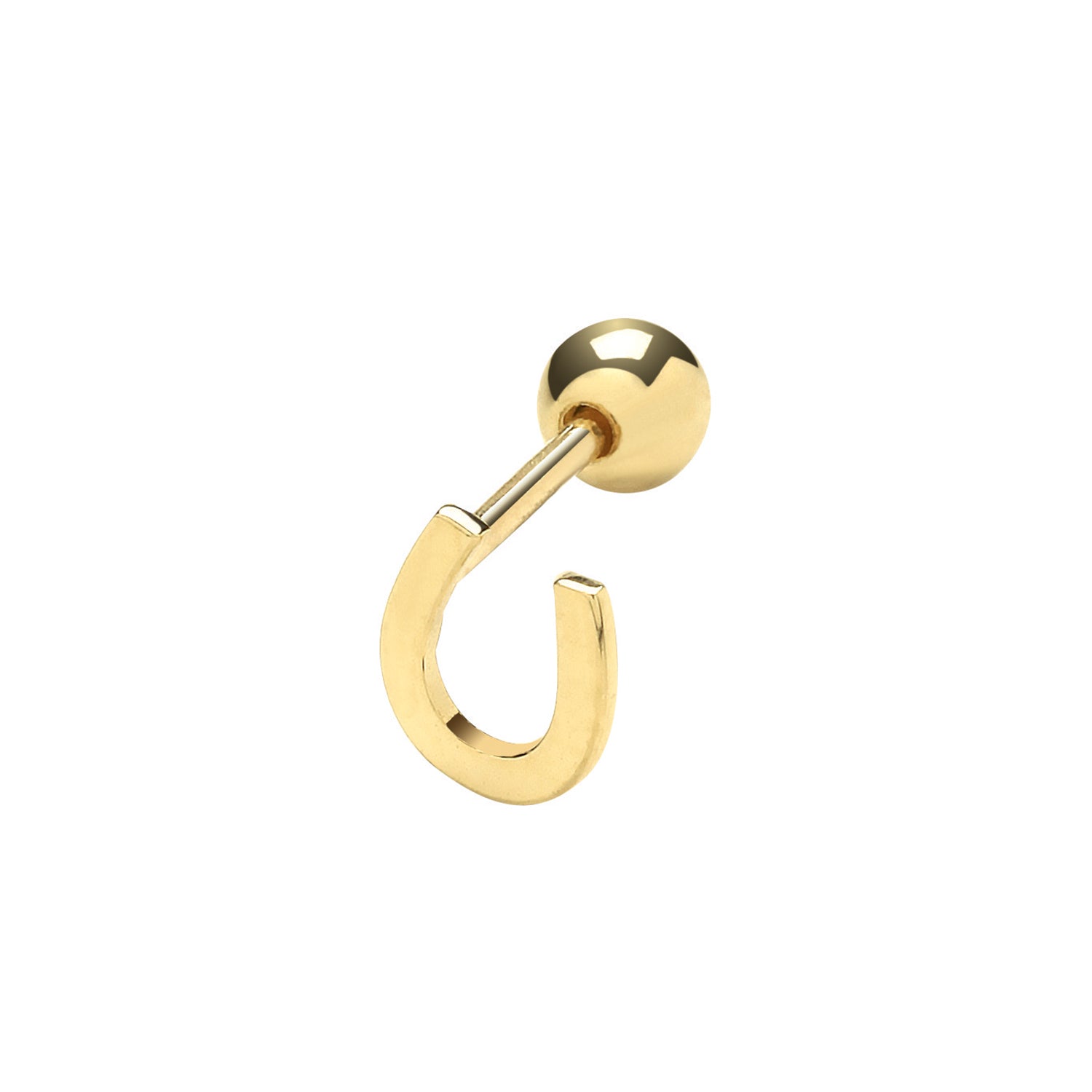 9CT YEL GOLD HORSESHOE CARTILAGE 6MM POST STUD