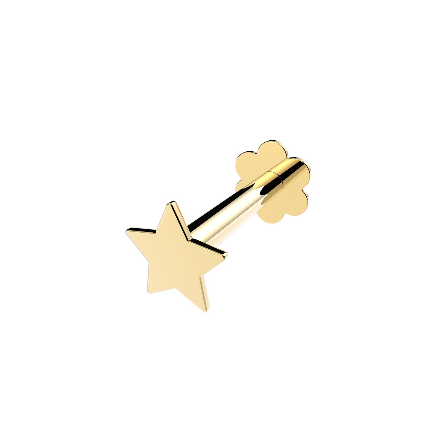 9CT YEL GOLD PLAIN STAR CARTILAGE LABRET