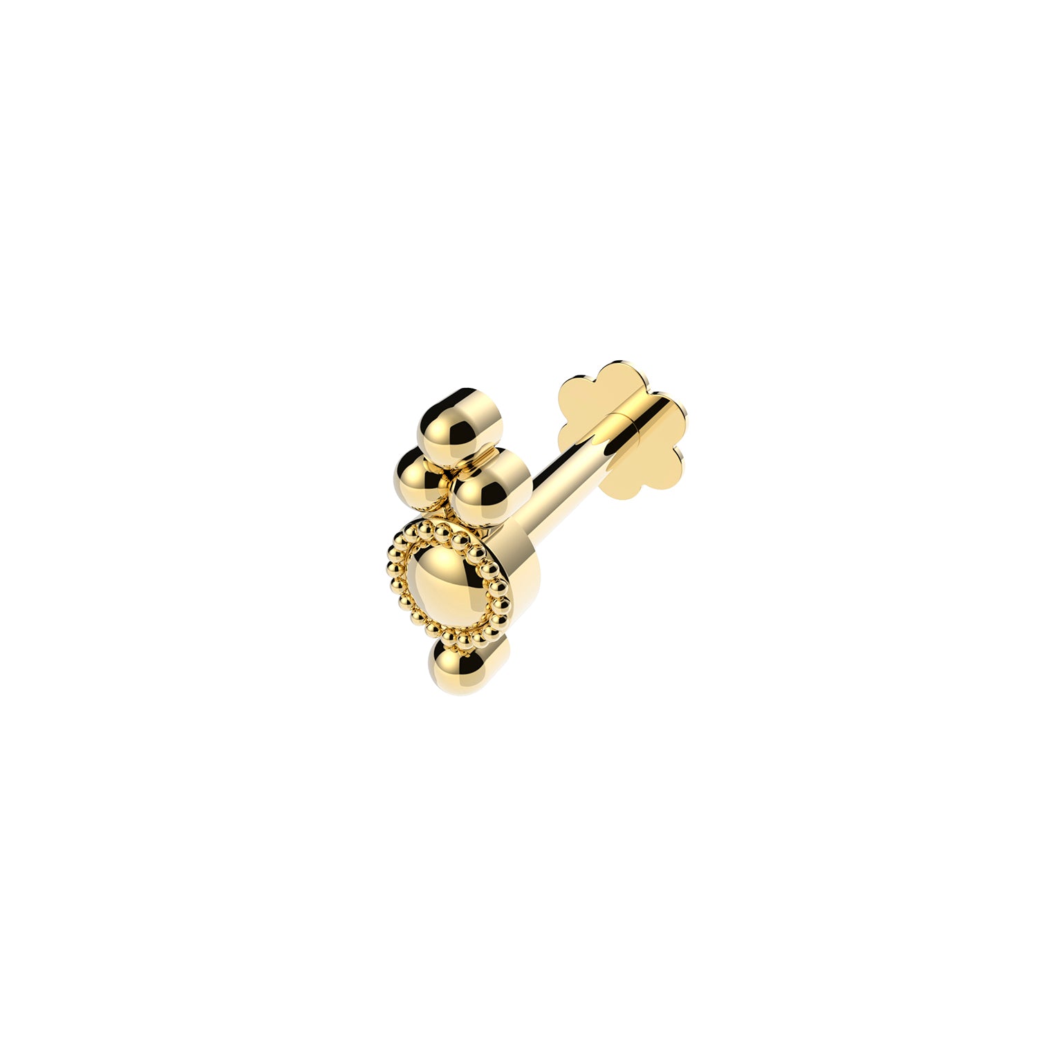 9CT YEL GOLD PLAIN STUD CARTILAGE LABRET