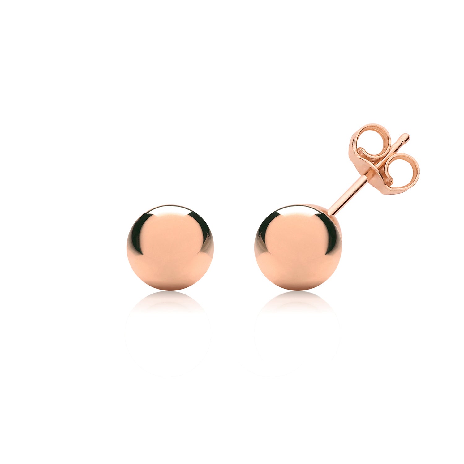 9CT ROSE GOLD 6MM BALL STUD EARRINGS