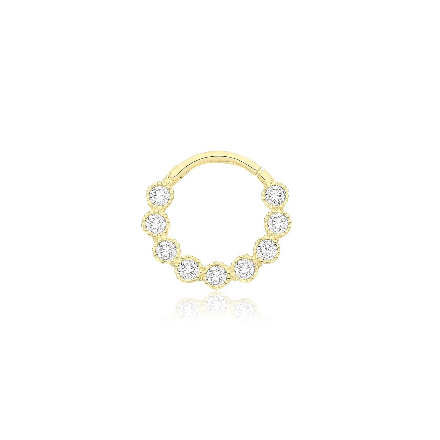 9CT YEL GOLD CZ SEPTUM PIERCING