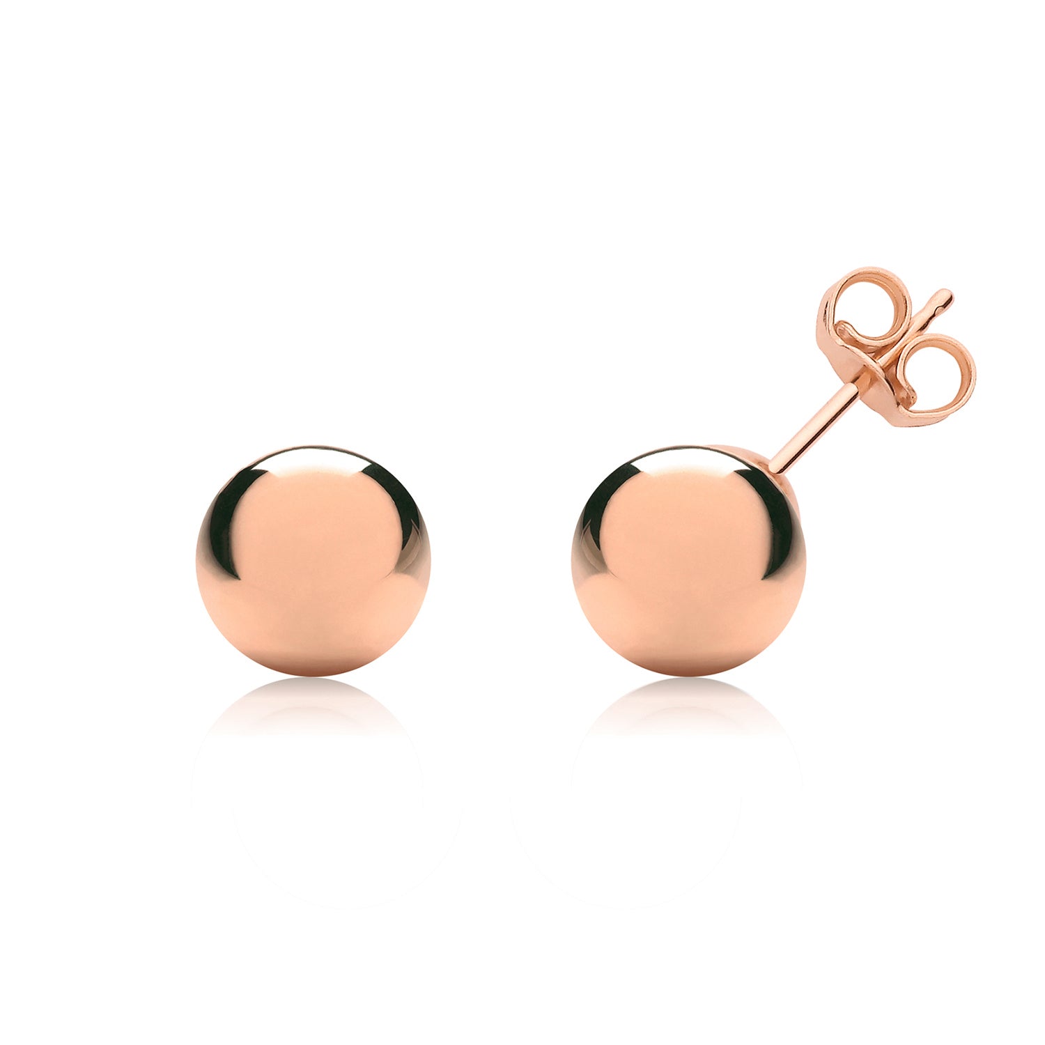 9CT ROSE GOLD 7MM BALL STUD EARRINGS