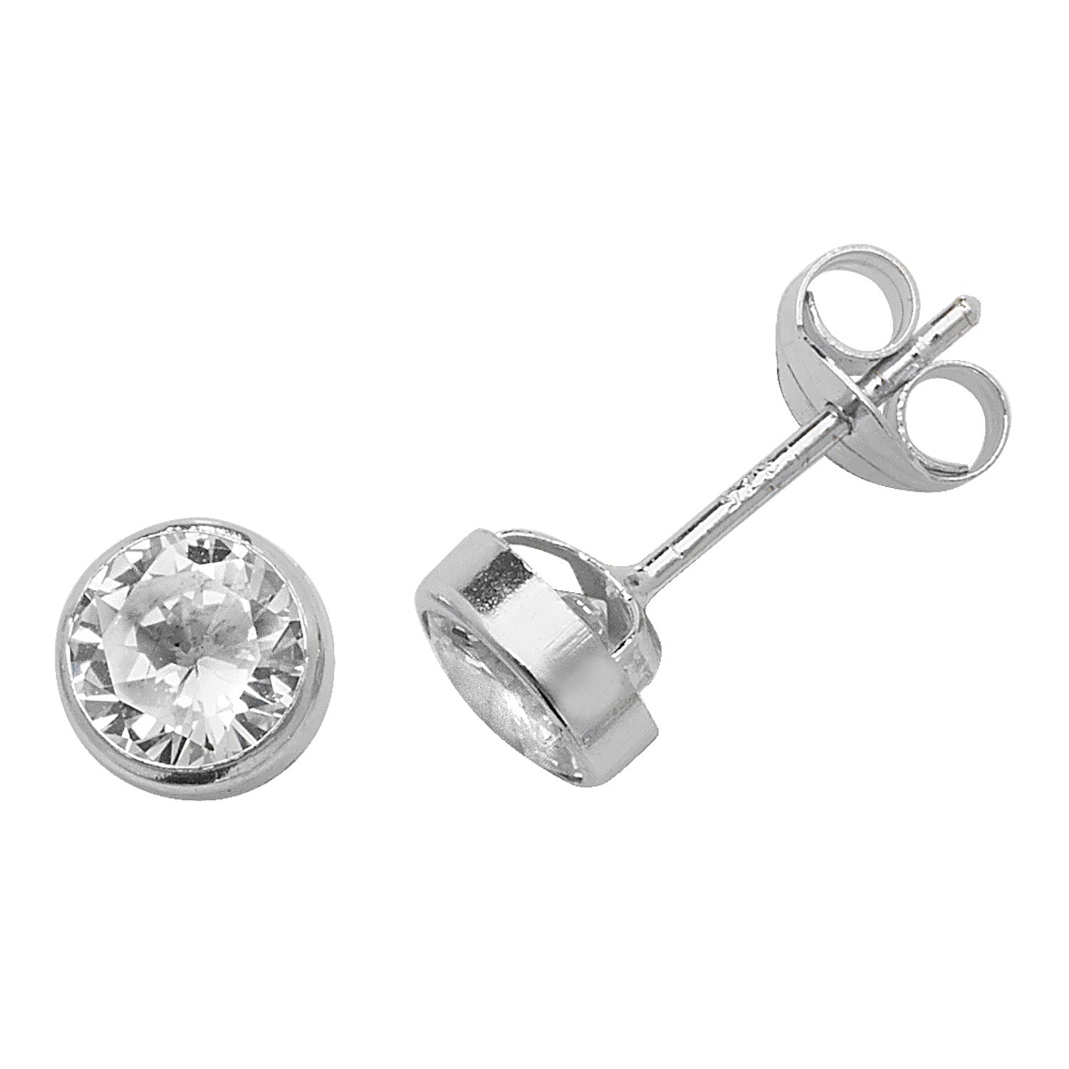 9CT WHT GOLD RND CZ STUD EARRINGS