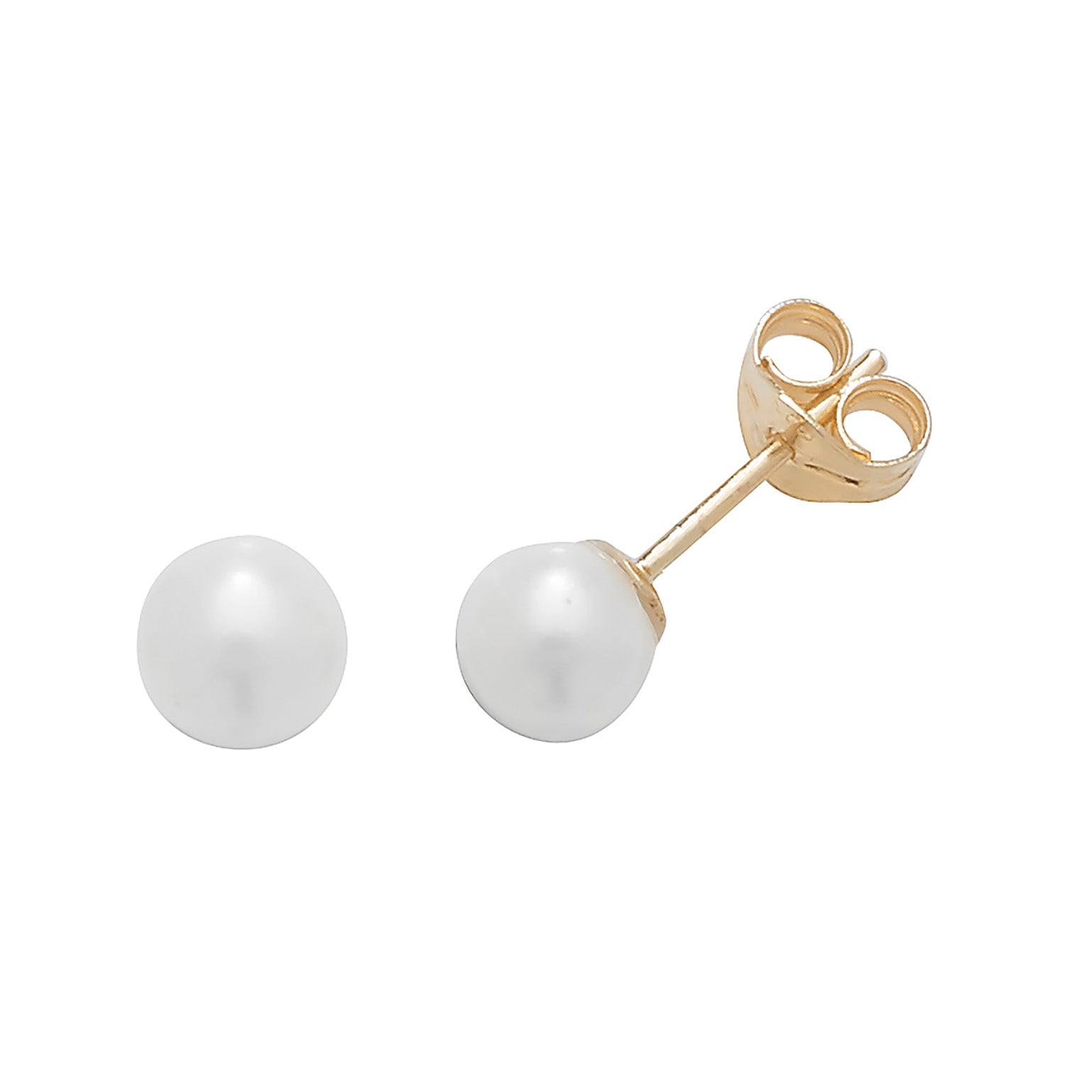 9CT YEL GOLD 5MM PEARL STUD EARRINGS