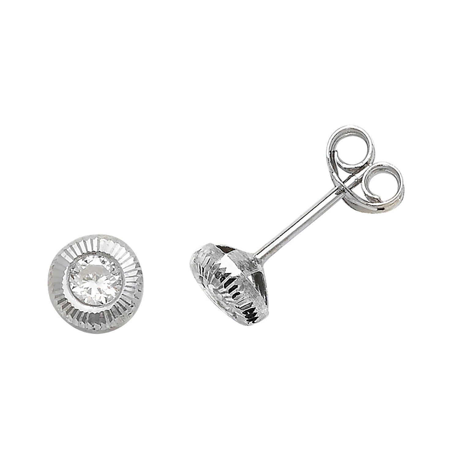 9CT WHT GOLD CZ STUD EARRINGS