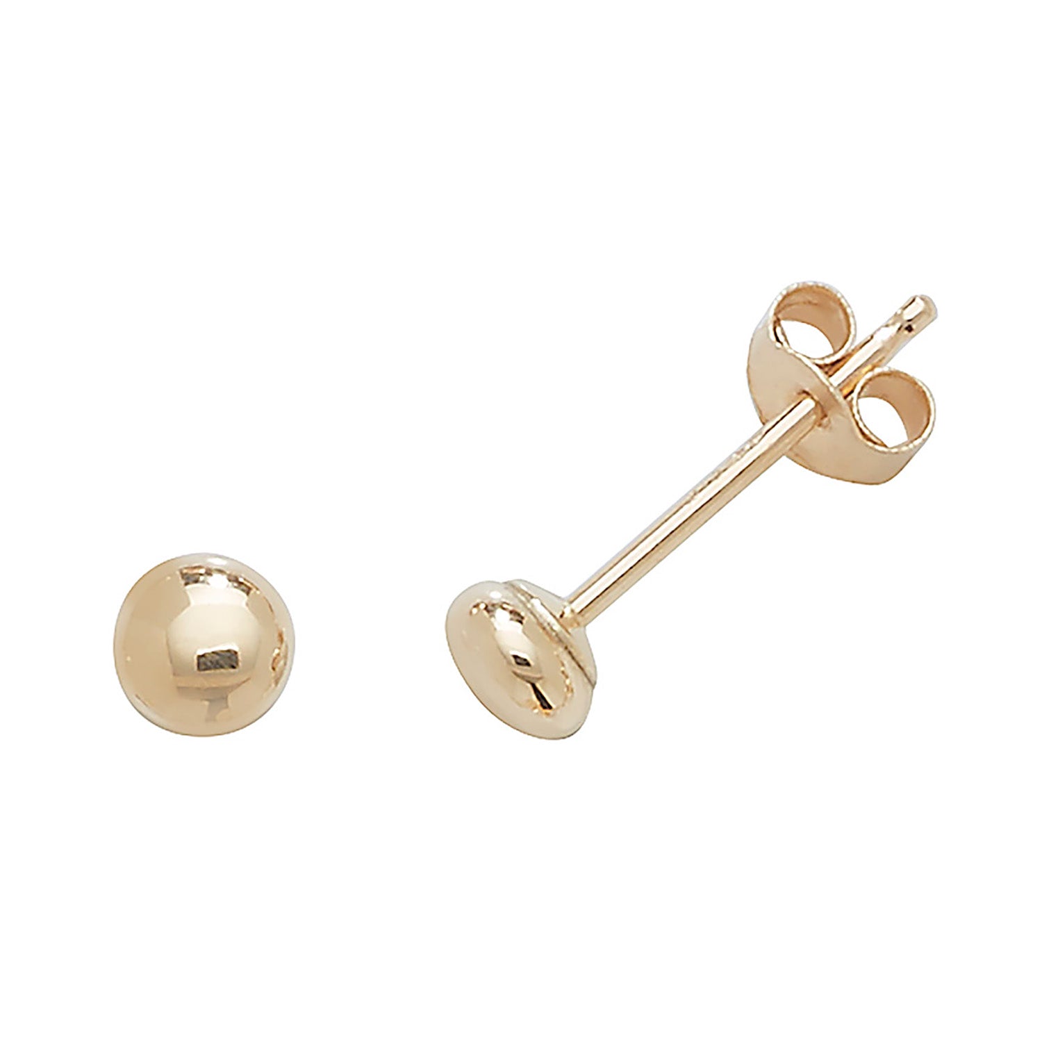 9CT YEL GOLD 3MM BUTTON STUD EARRINGS