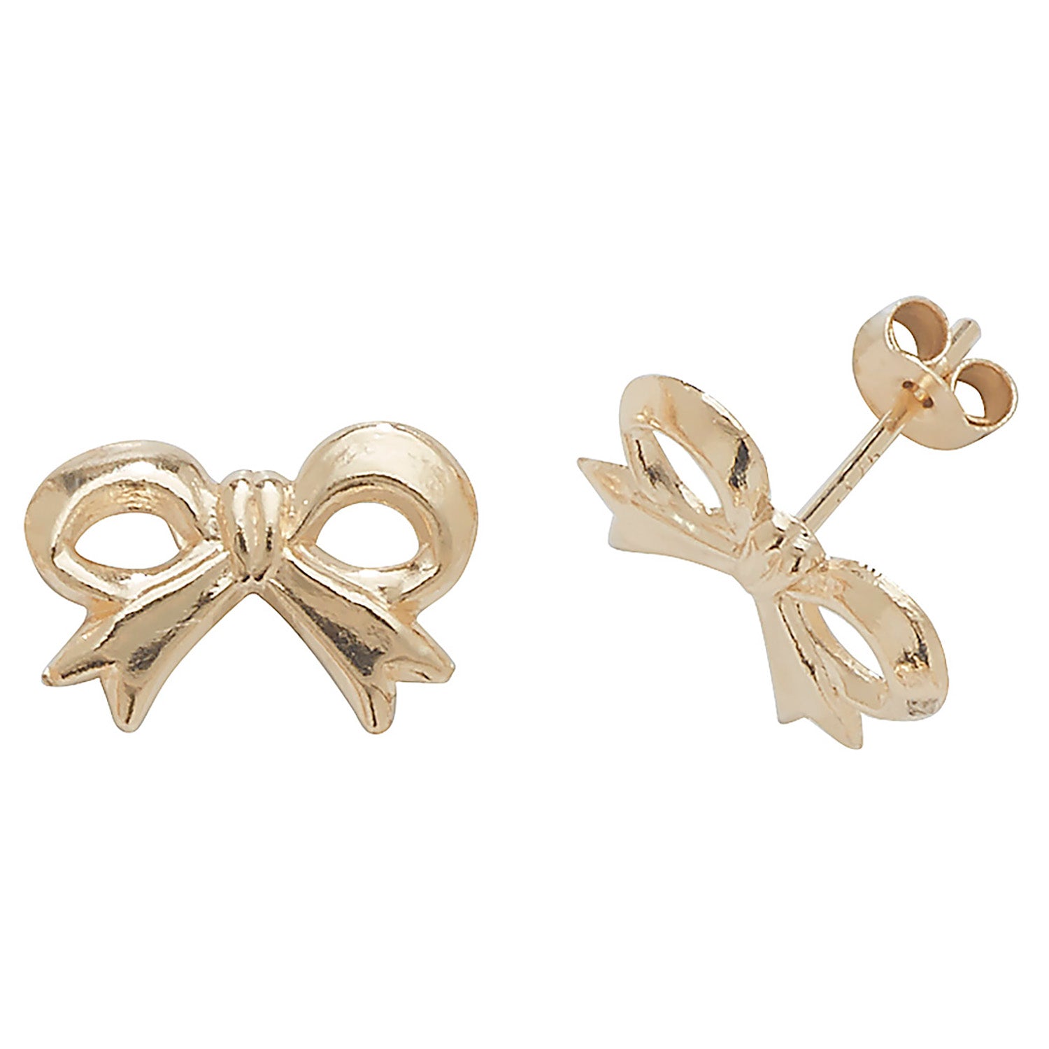 9CT YEL GOLD BOW STUD EARRINGS