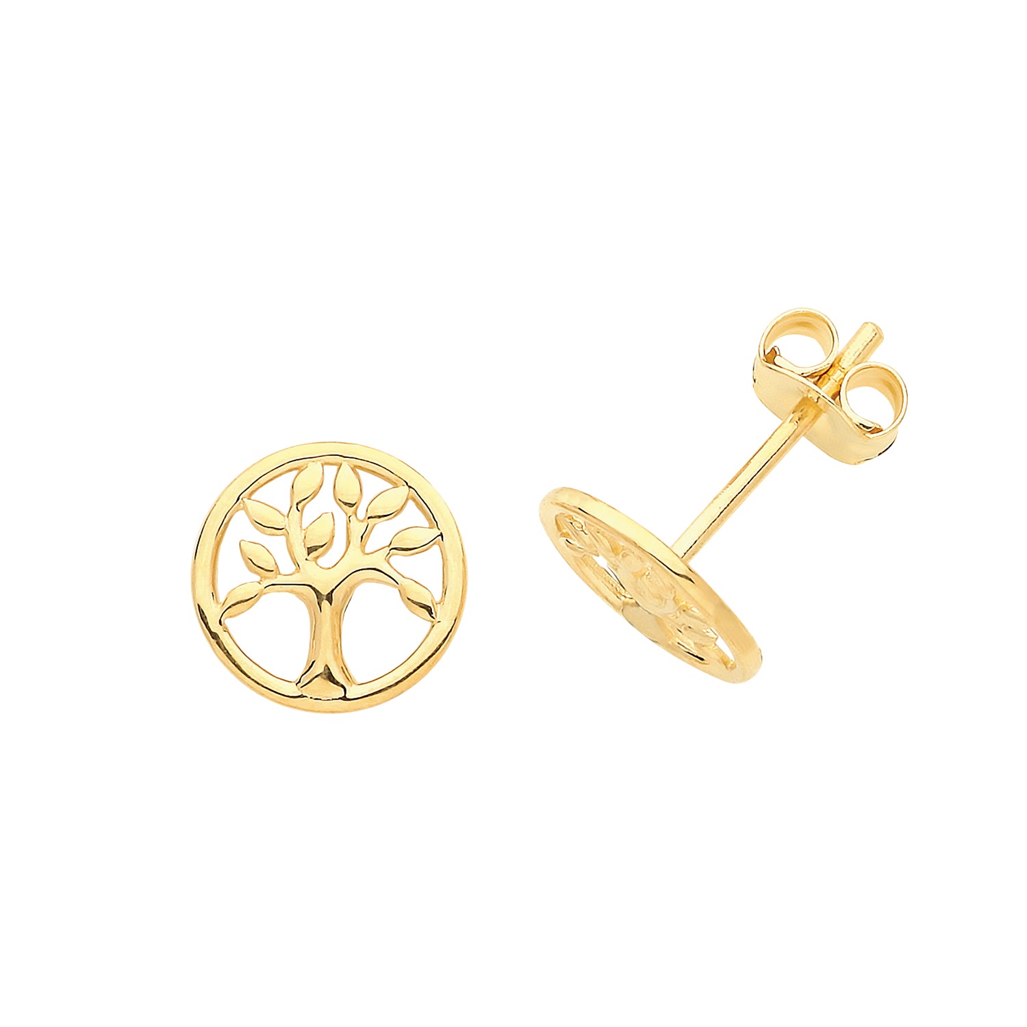 9CT YEL GOLD TREE OF LIFE STUDS
