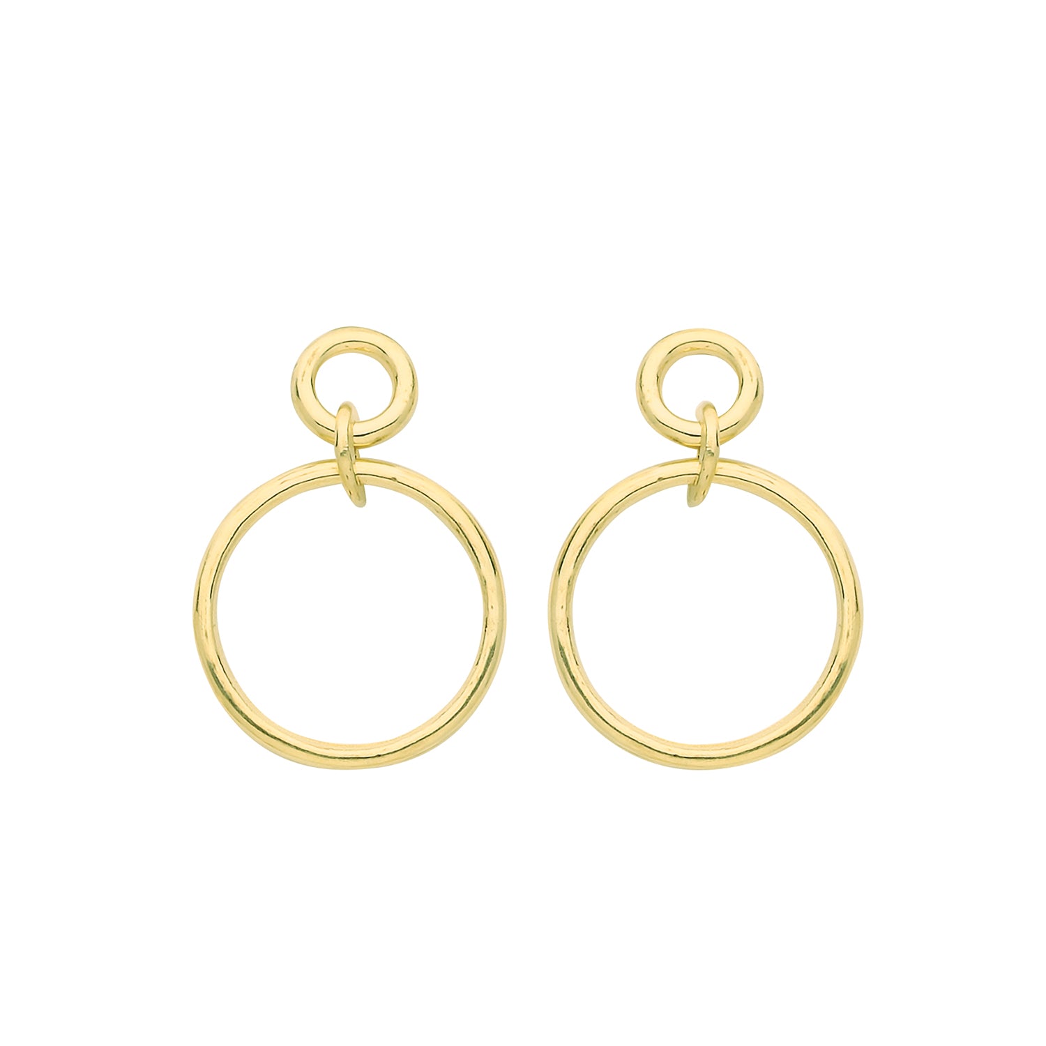 9CT YEL GOLD CIRCLE DROP EARRINGS
