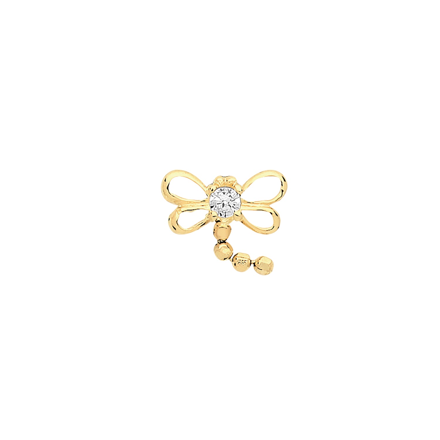 9CT YEL GOLD DRAGONFLY CARTILAGE 6MM POST STUD