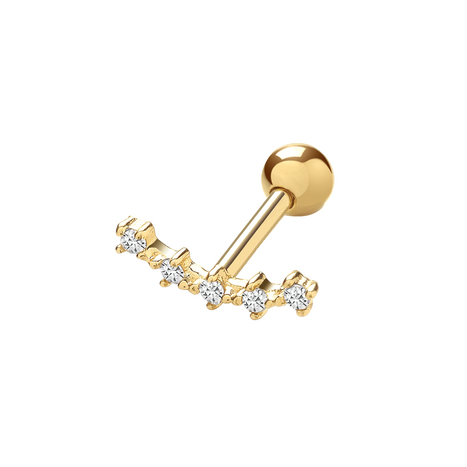 9CT YEL GOLD CZ CONSTELLATION CARTILAGE 6MM POST STUD