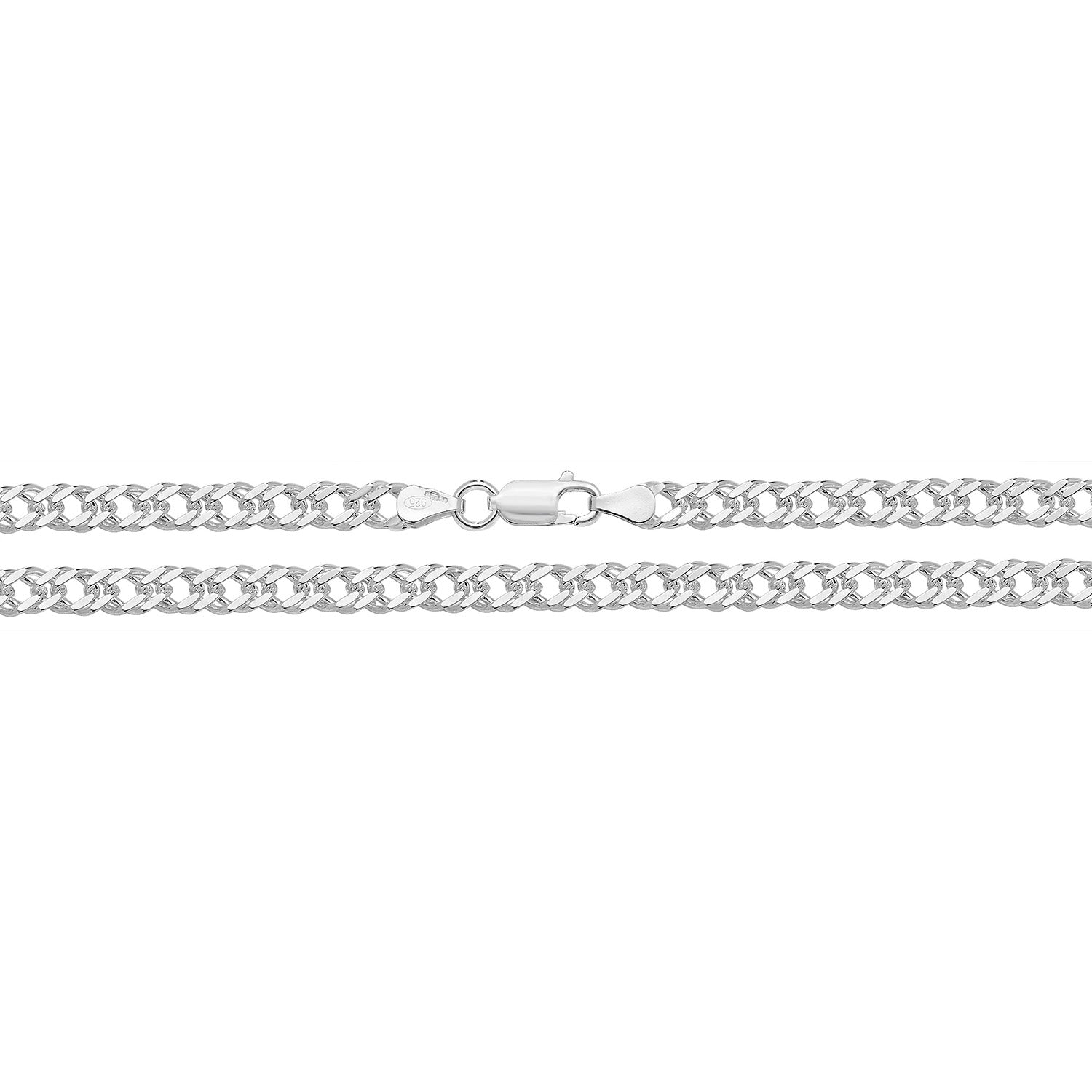 SILVER DOUBLE CURB CHAIN