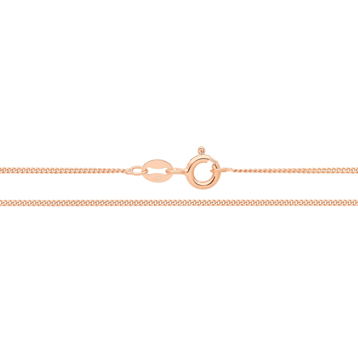 SILVER ROSE GOLD PLATED FINE CURB CHAIN