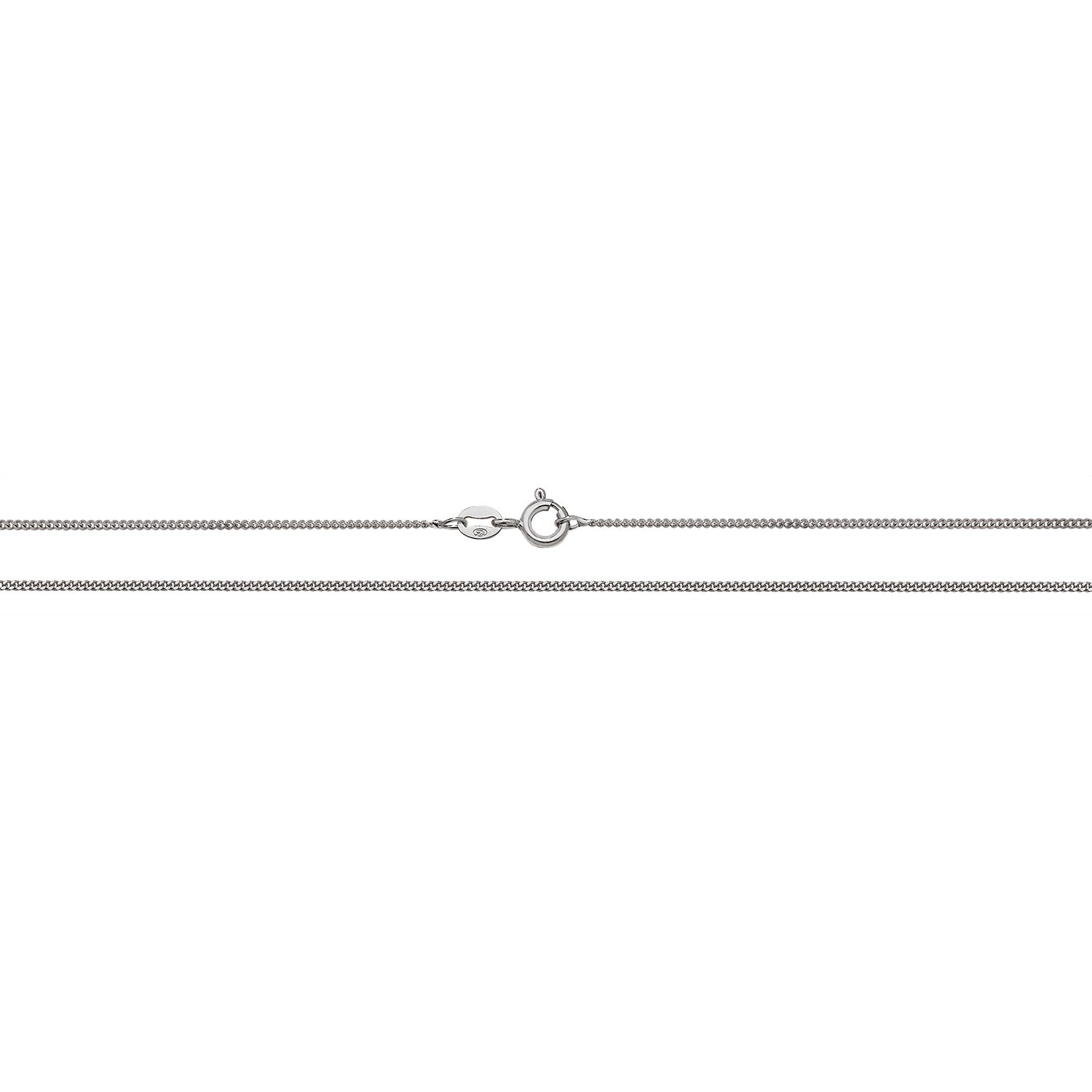 SILVER RHODIUM PLATED FINE CURB CHAIN