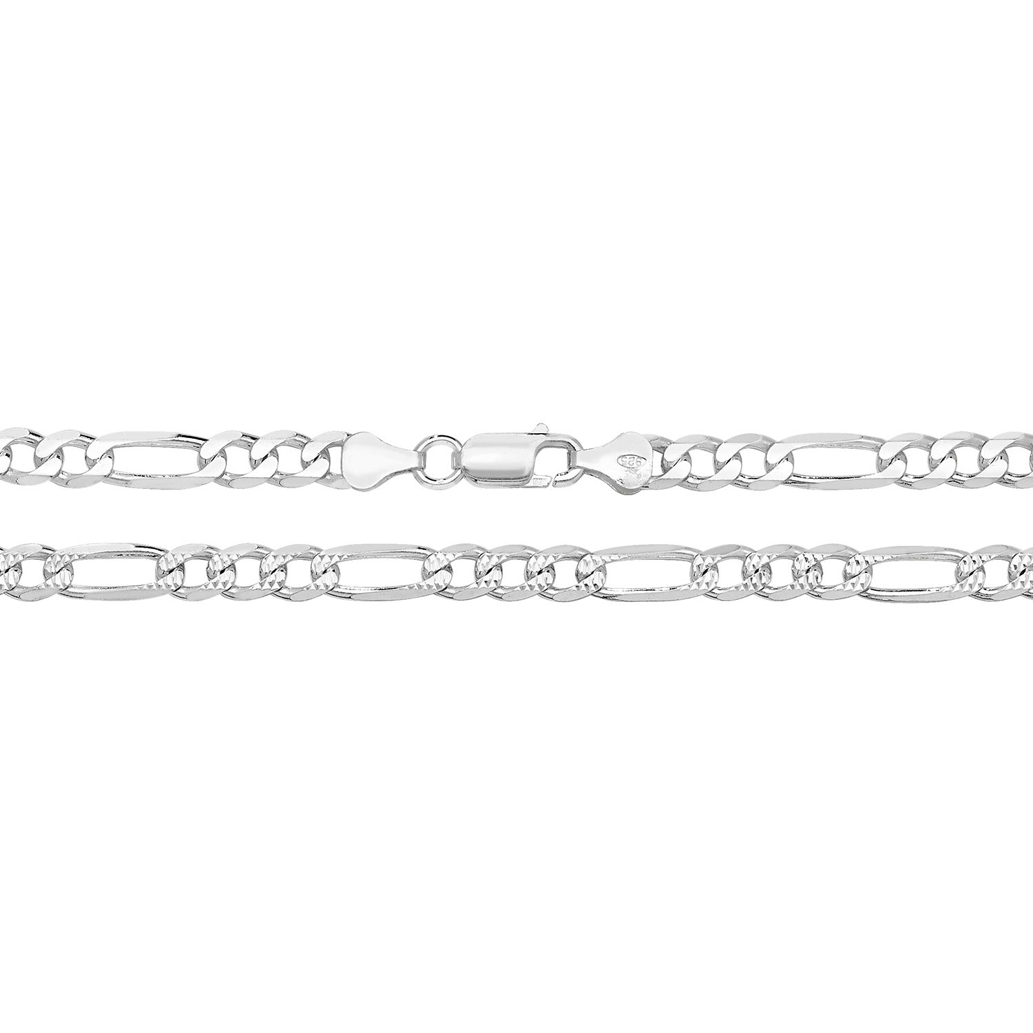 SILVER FIGARO PAVE CHAIN