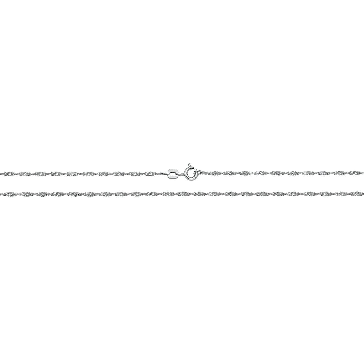 SILVER RHODIUM PLATED SINGAPORE CHAIN