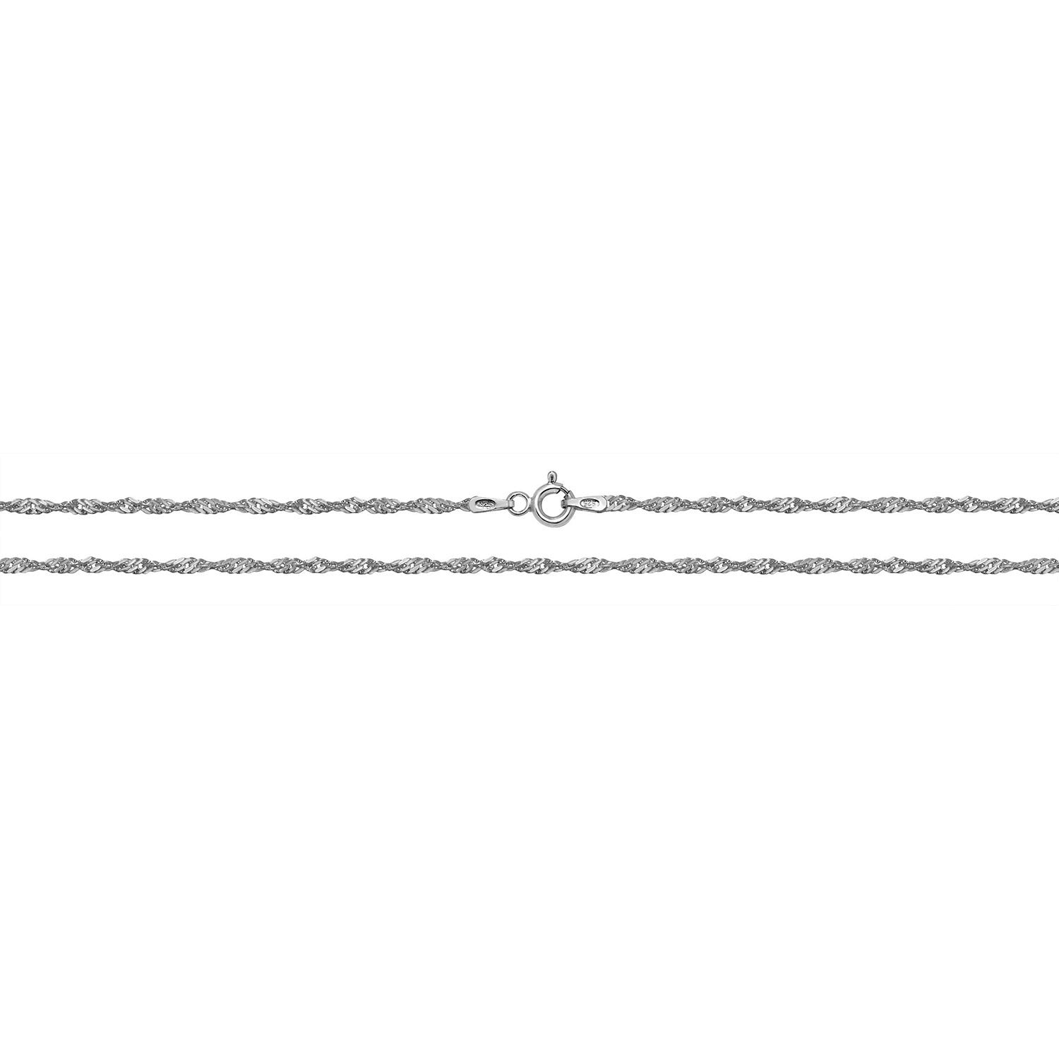 SILVER RHODIUM PLATED SINGAPORE CHAIN