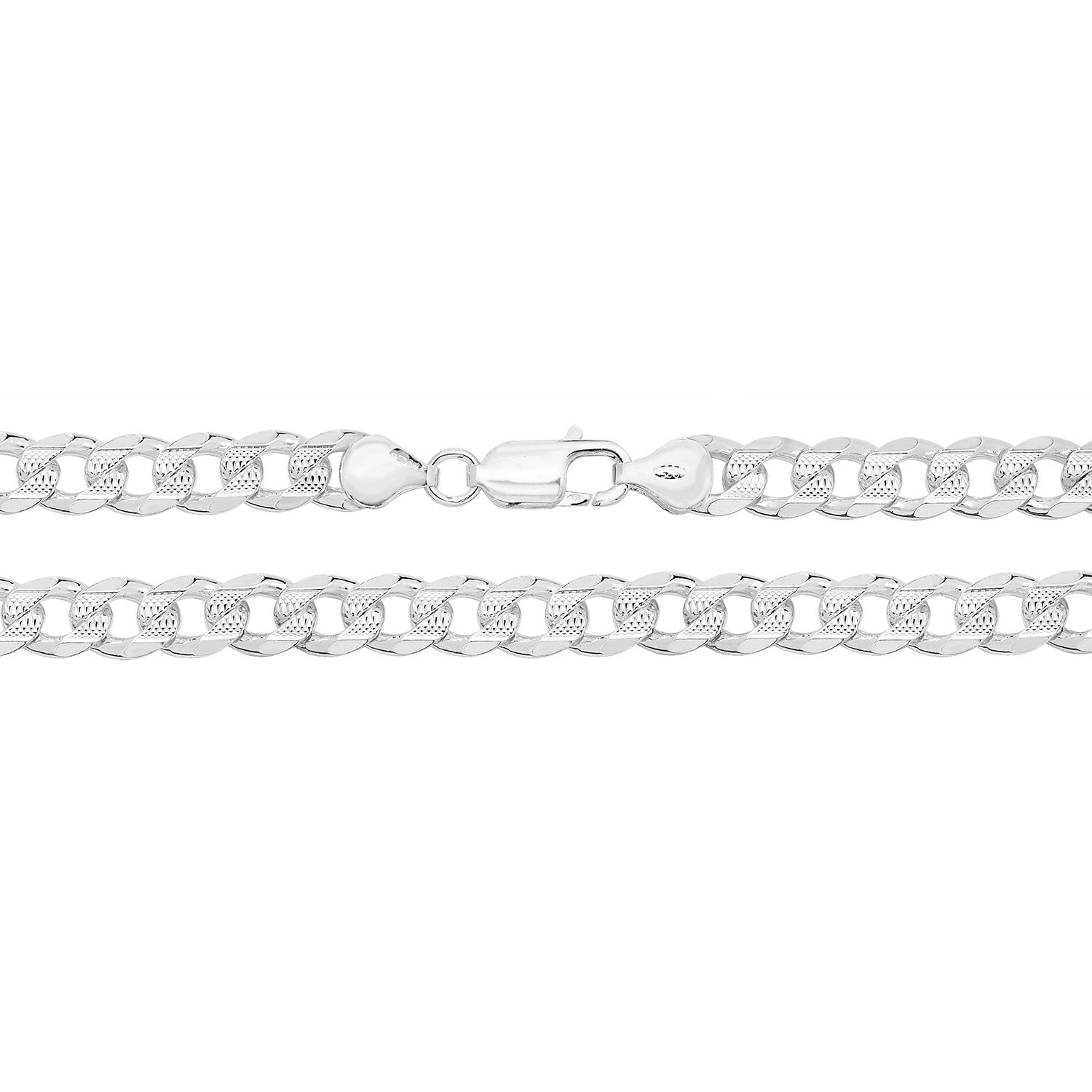 SILVER CURB PAVE CHAIN