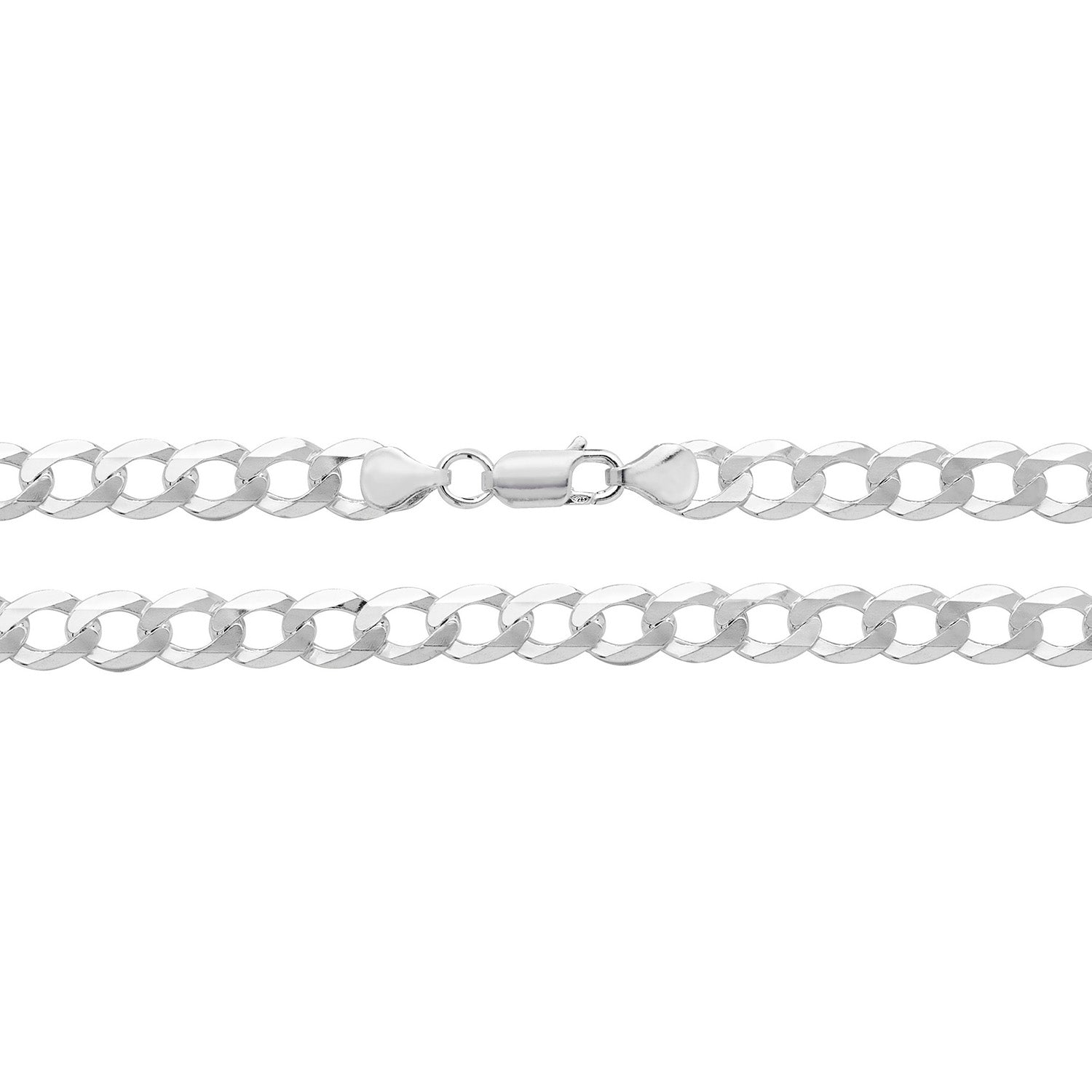 SILVER FLAT OPEN CURB CHAIN