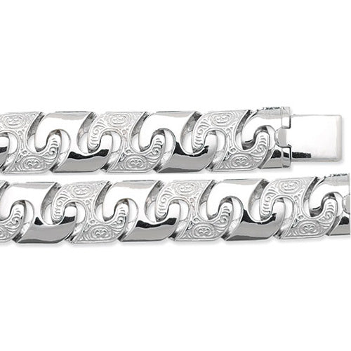 SILVER GENTS' CAST BRACELET