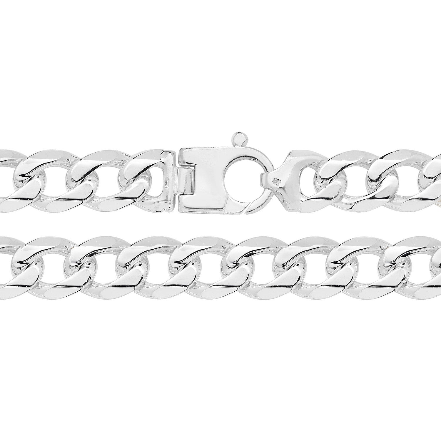 SILVER HEAVY DIAMOND CUT CURB CHAIN