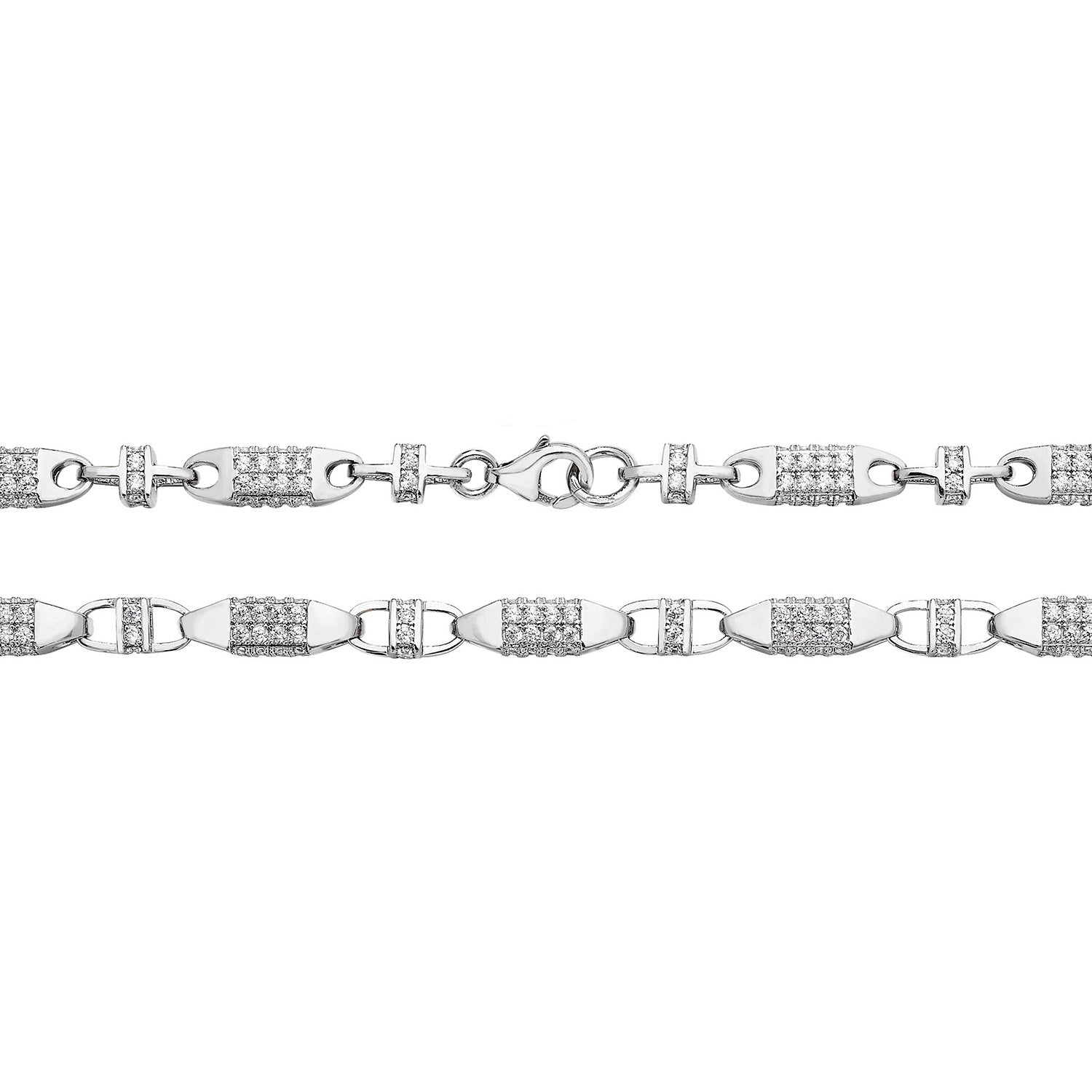 SILVER CZ BLOCK CHAIN