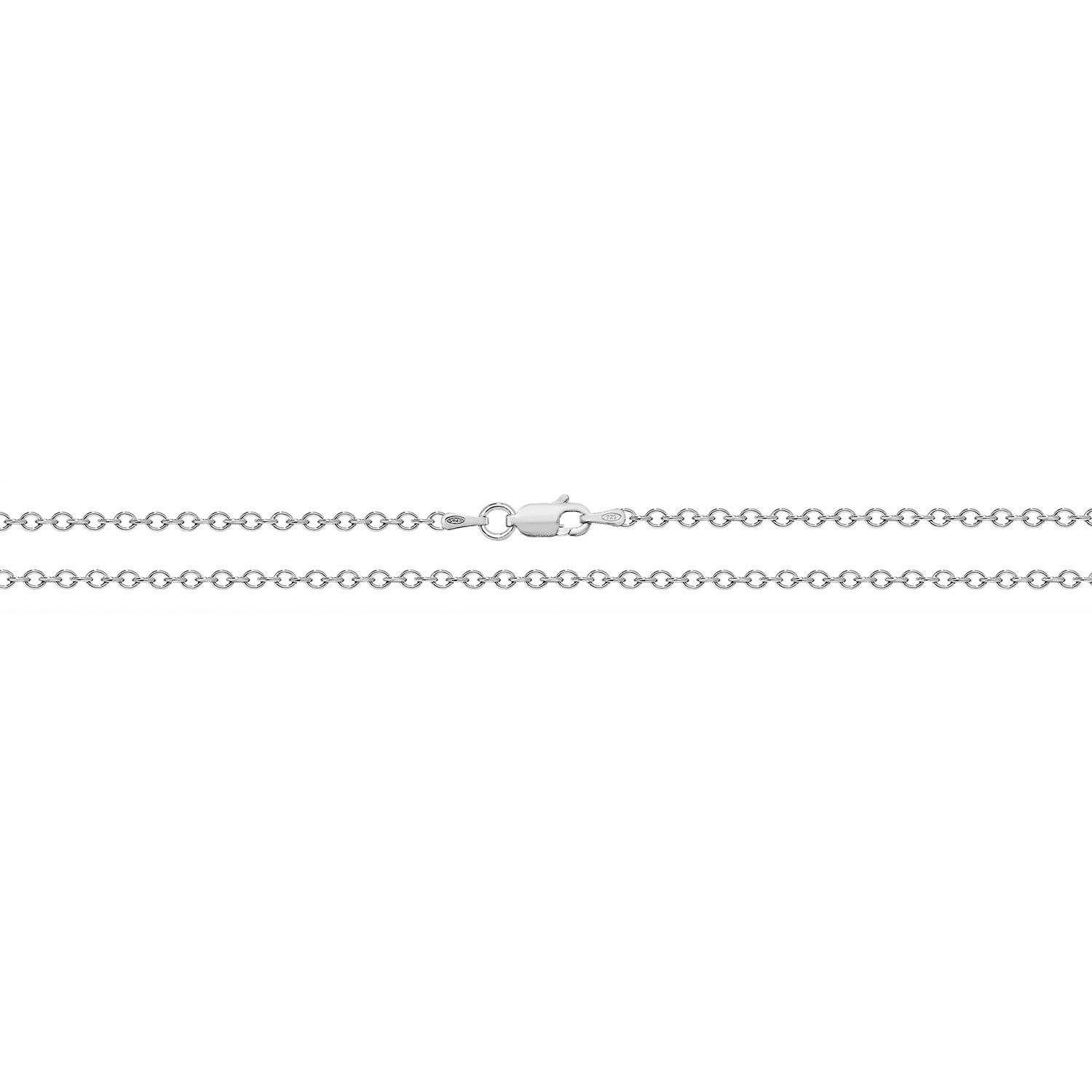 SILVER RHODIUM PLATED OVAL CABLE CHAIN