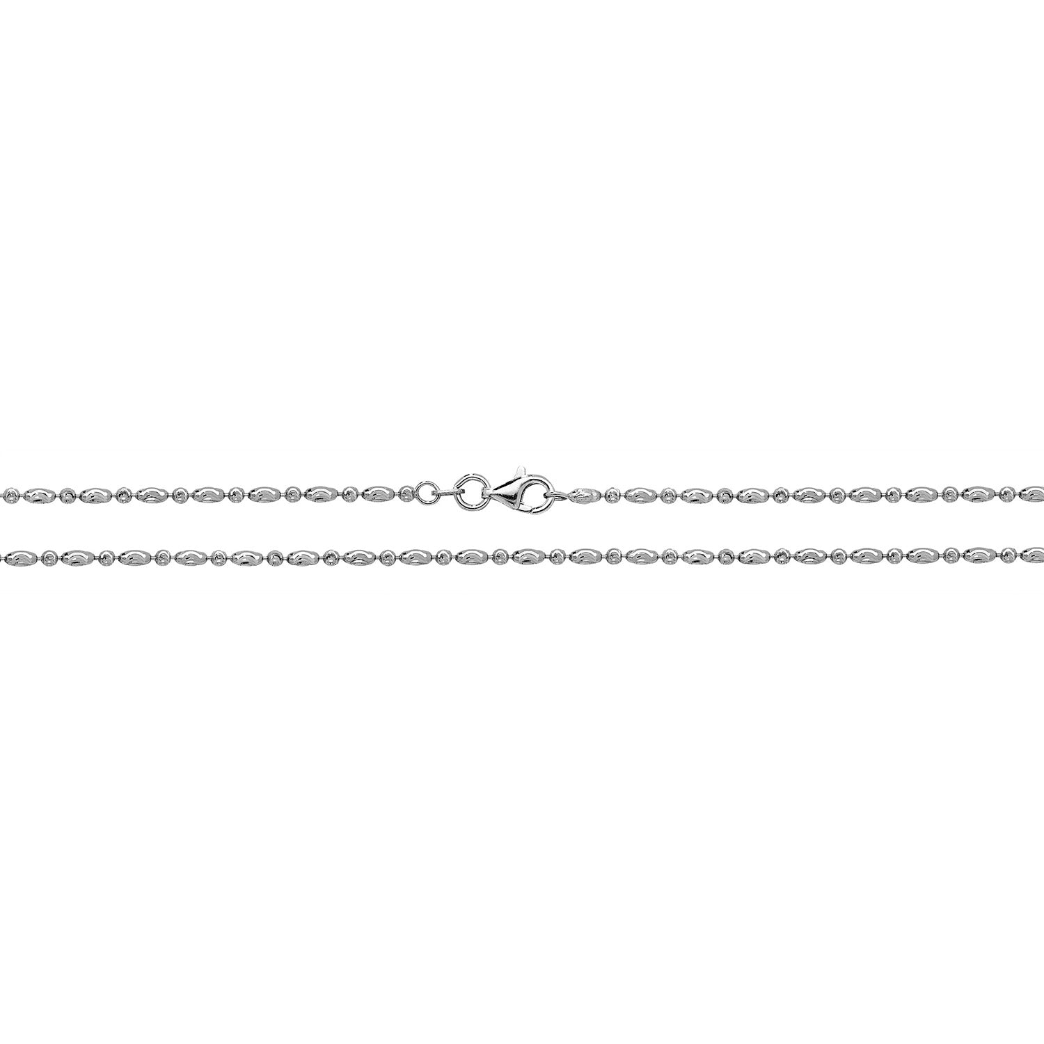 SILVER ALTERNATED MOON CUT BEAD CHAIN